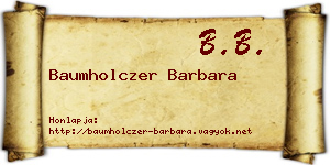 Baumholczer Barbara névjegykártya